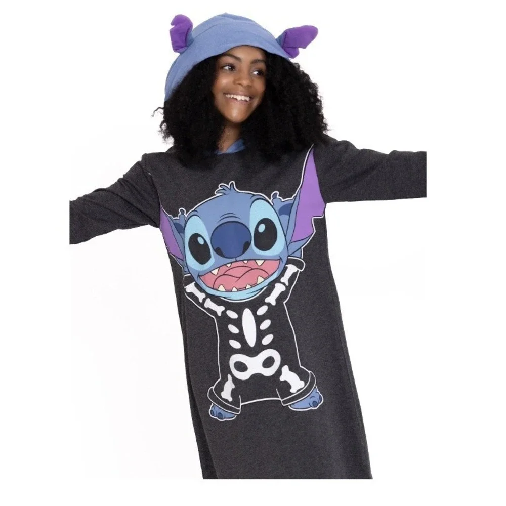 Disney Stitch Cosplay Hoodie Dress Girls Small 6-6X New with Tags Jet Black Soft